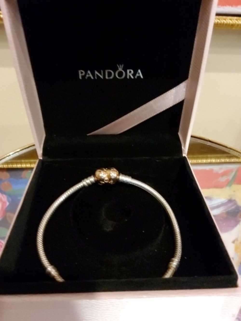 Pandora Moments Heart Clasp Snake Chain Bracelet